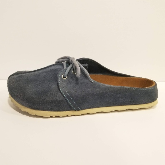 Birkenstock Birki's Mules Shoes Womens Size 9 Blue Suede Slip On Clog Lace Up - Picture 6 of 12